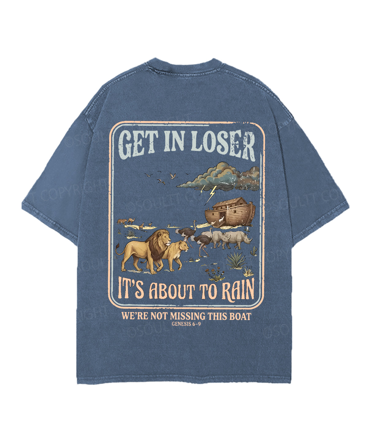 It's About To Rain We're Not Missing This Boat Double Sided Unisex Christian Washed T-Shirt & Shorts