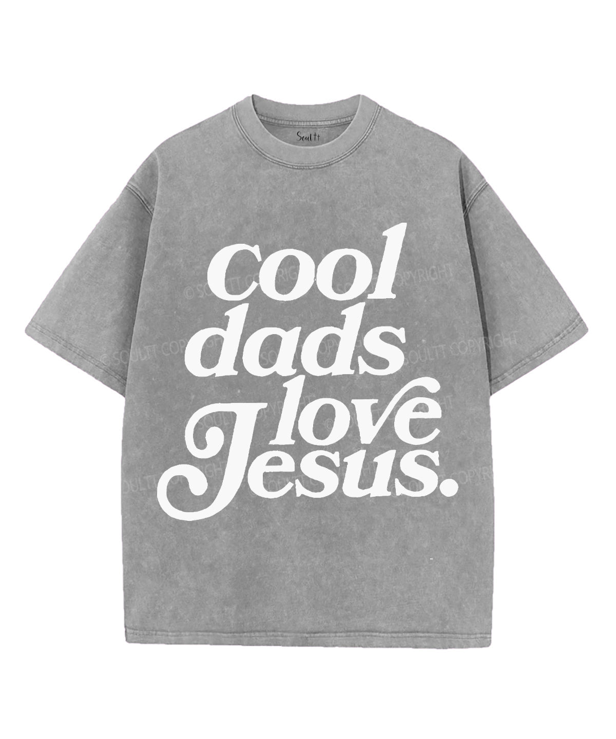 Cool Dads Loves Jesus Unisex Washed Christian T-shirt