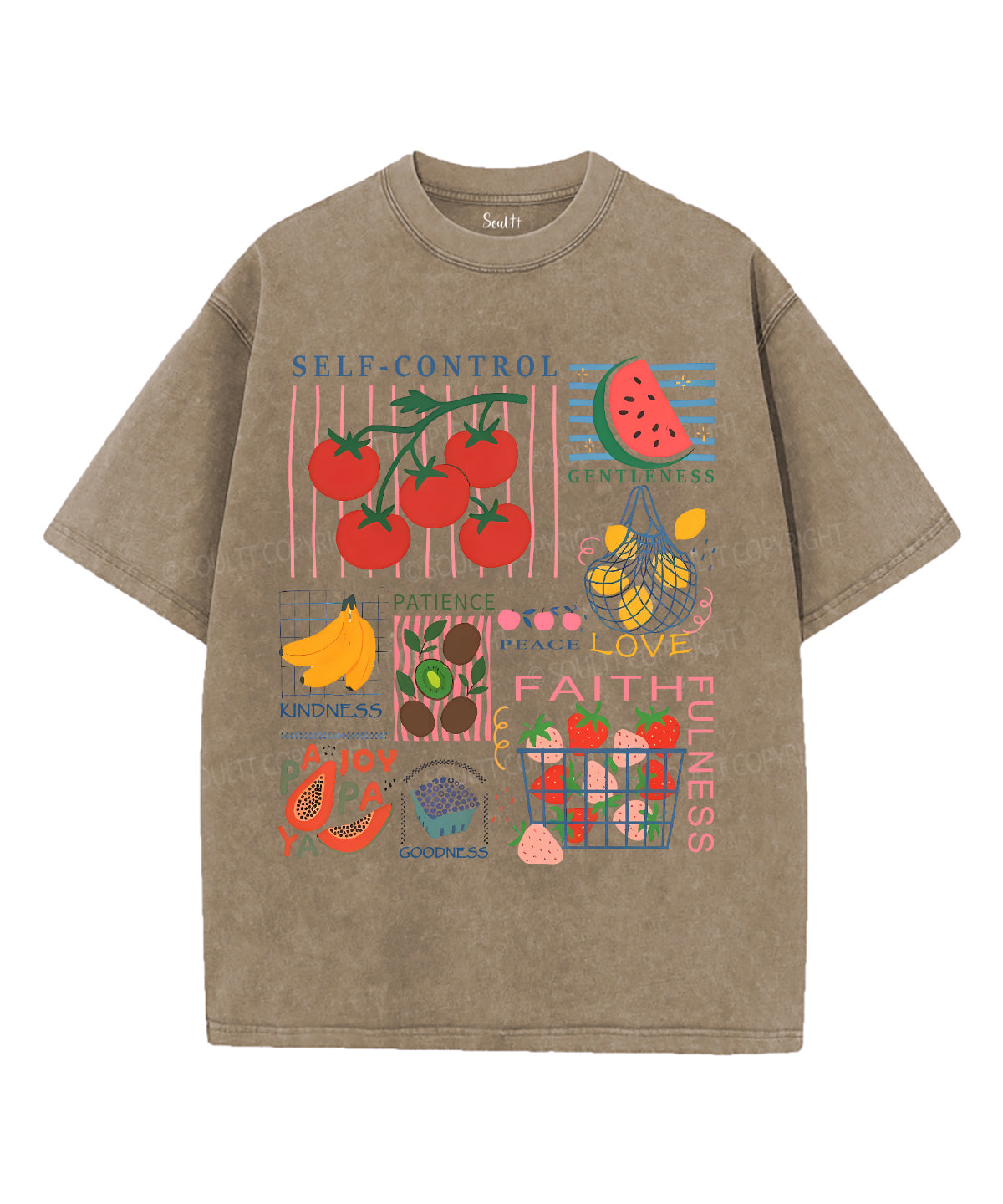 Fruit Of The Spirit Unisex Washed Christian T-shirt