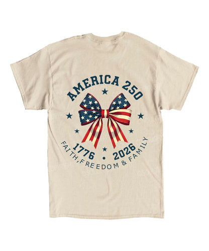 250 Years America Anniversary Double Sided Unisex Cotton Christian T-Shirt