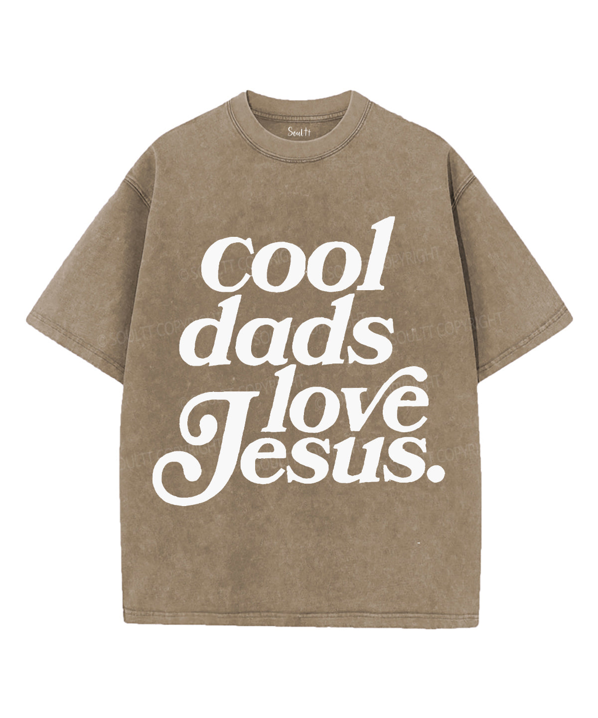 Cool Dads Loves Jesus Unisex Washed Christian T-shirt