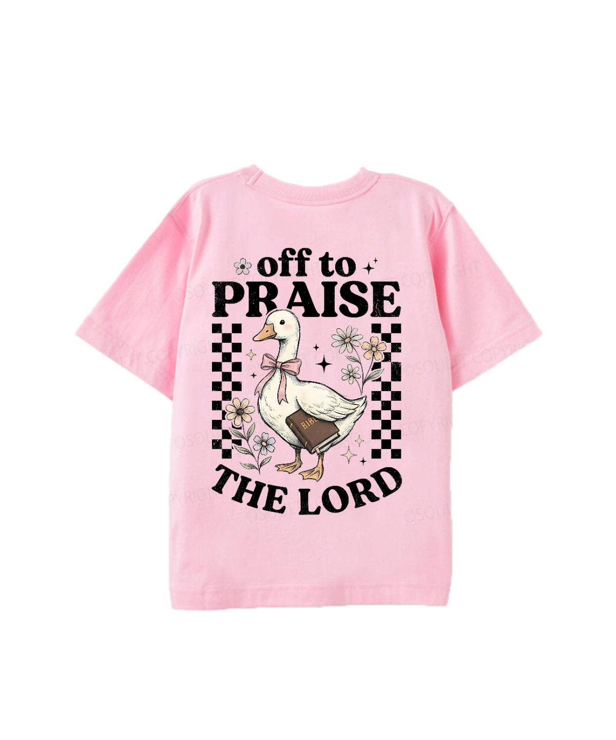 Kids Off To Praise The Lord Double Sided Cotton Christian T-shirt