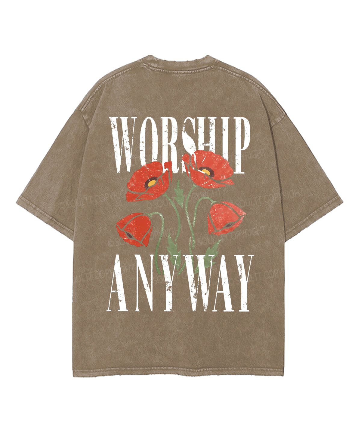 Worship Anyway Double Sided Unisex Washed Christian T-shirt