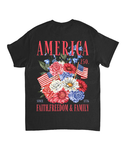 250 Years America Anniversary Double Sided Unisex Cotton Christian T-Shirt