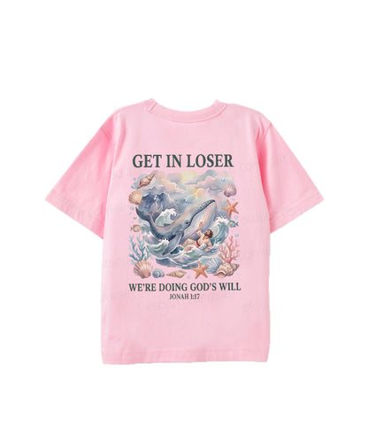 Kids We're Doing God's Will Double Sided Cotton Christian T-shirt