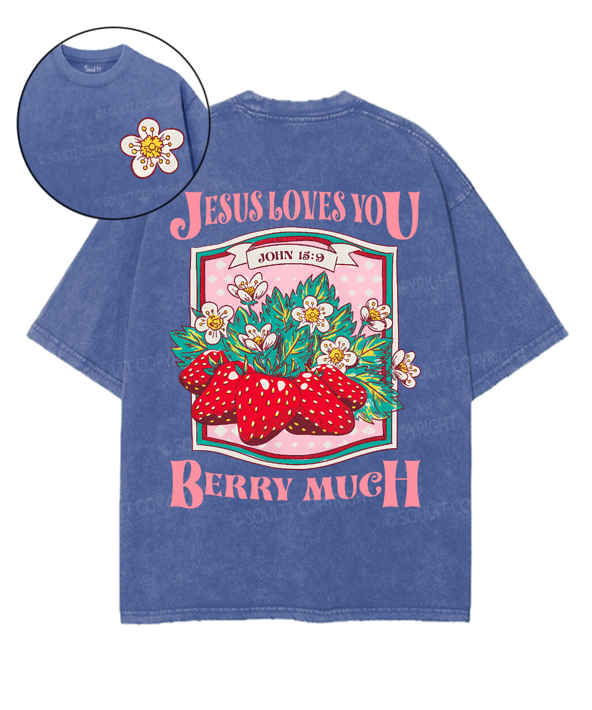 Jesus Loves You Double Sided Unisex Washed Christian T-shirt