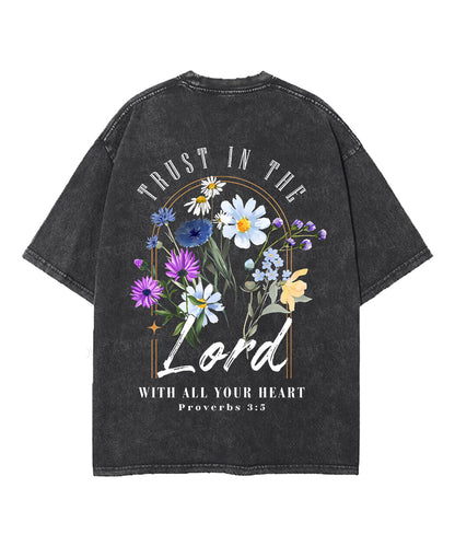 Trust In The Lord Double Sided Unisex Washed Christian T-shirt