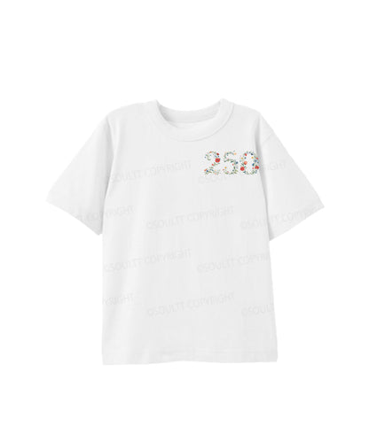 Kids 250 Years America Anniversary Double Sided Cotton Christian T-shirt
