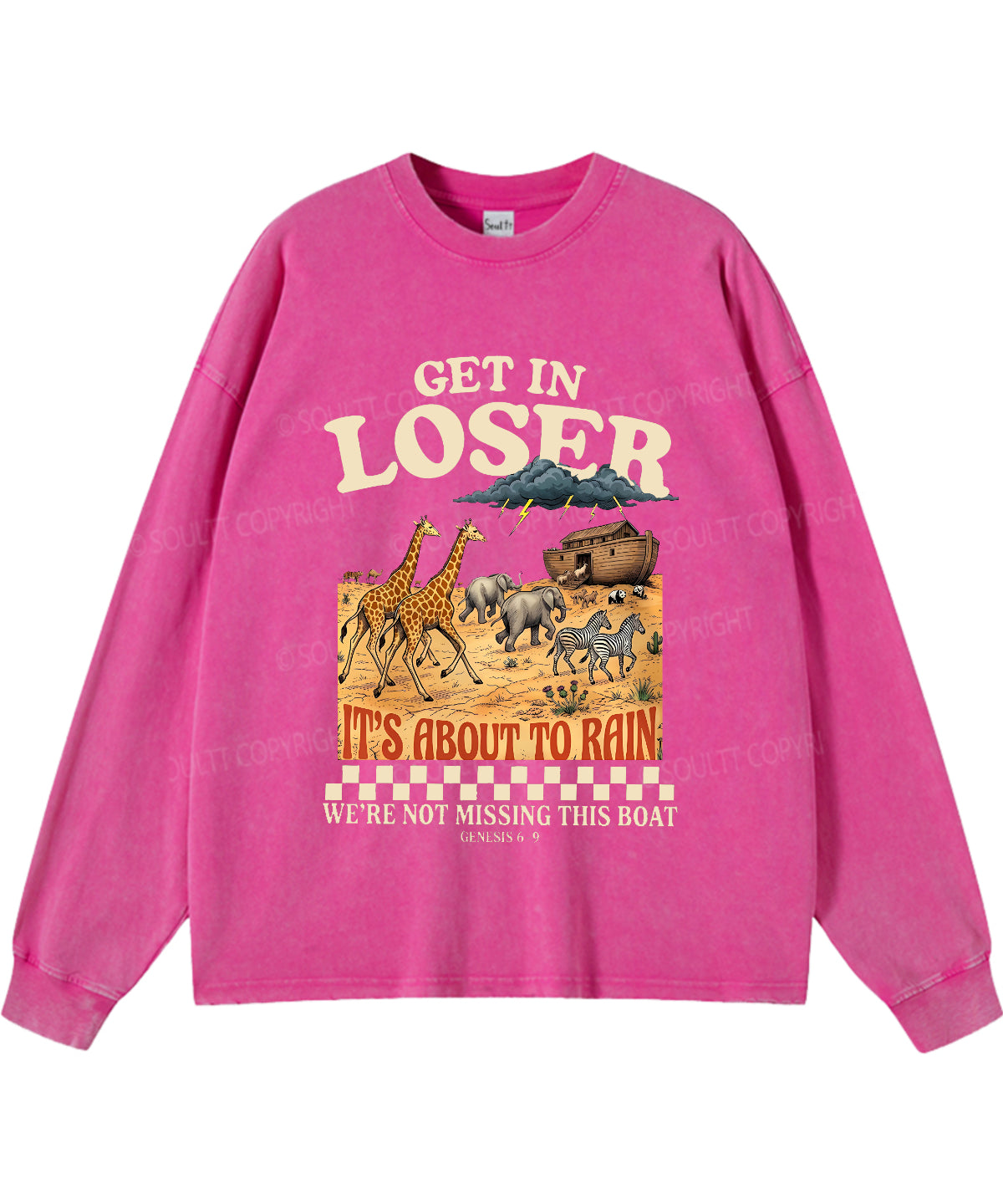 It's About To Rain We're Not Missing This Boat Washed Christian Long-sleeve T-shirt