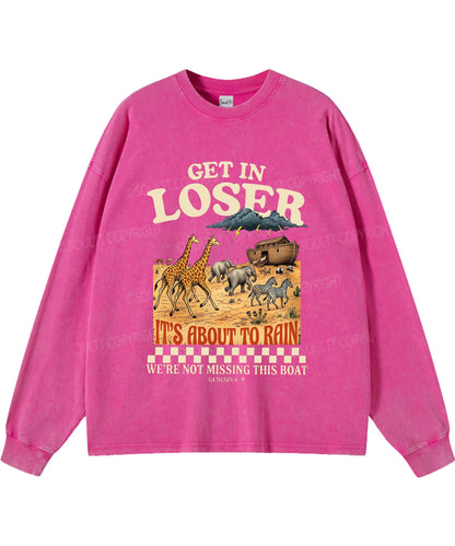 It's About To Rain We're Not Missing This Boat Washed Christian Long-sleeve T-shirt