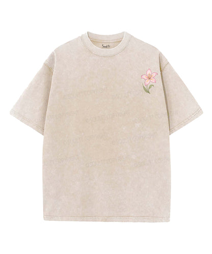 Consider The Lilies Double Sided Unisex Washed Christian T-shirt