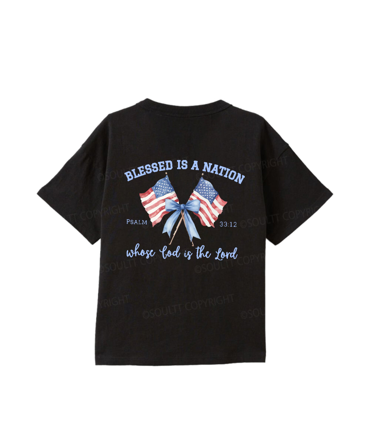 Kids Blessed Is A Nation Whose god Is The Lord Cotton Christian T-shirt