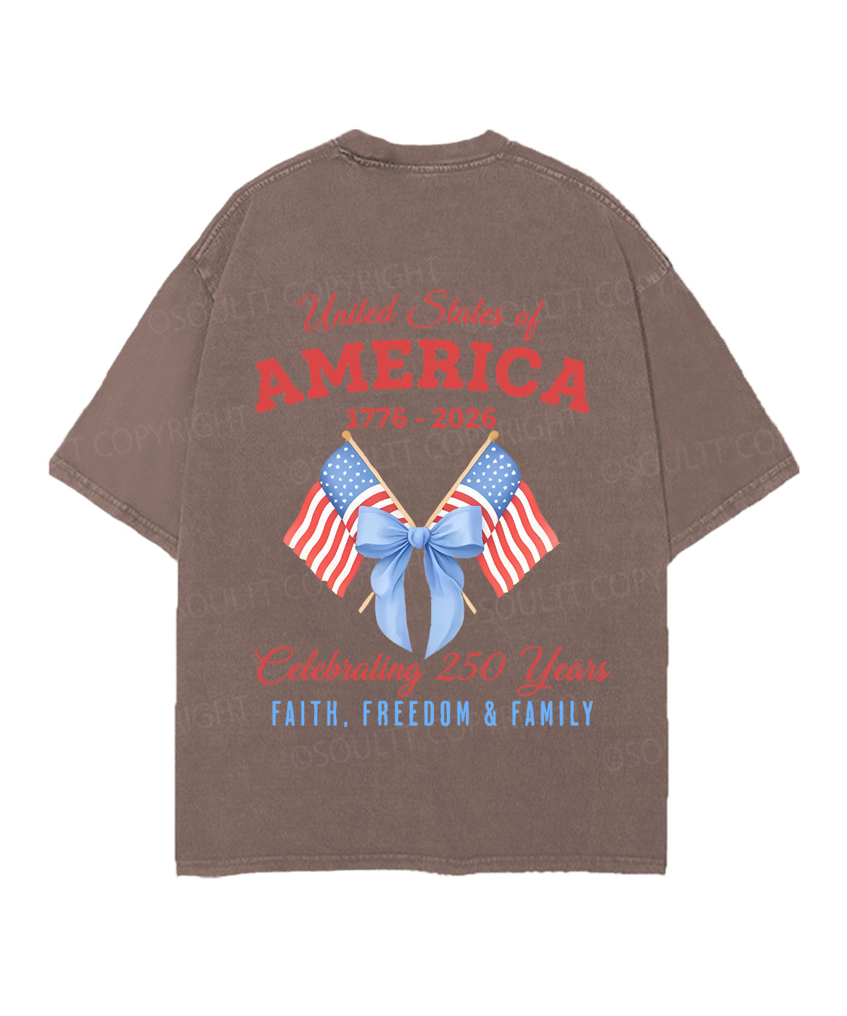 250 Years America Anniversary Double Sided Unisex Christian Washed T-Shirt & Shorts