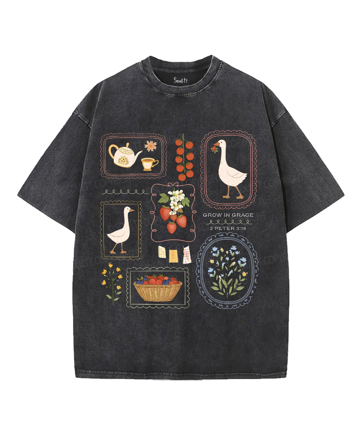 Grow In Grace Unisex Washed Christian T-shirt