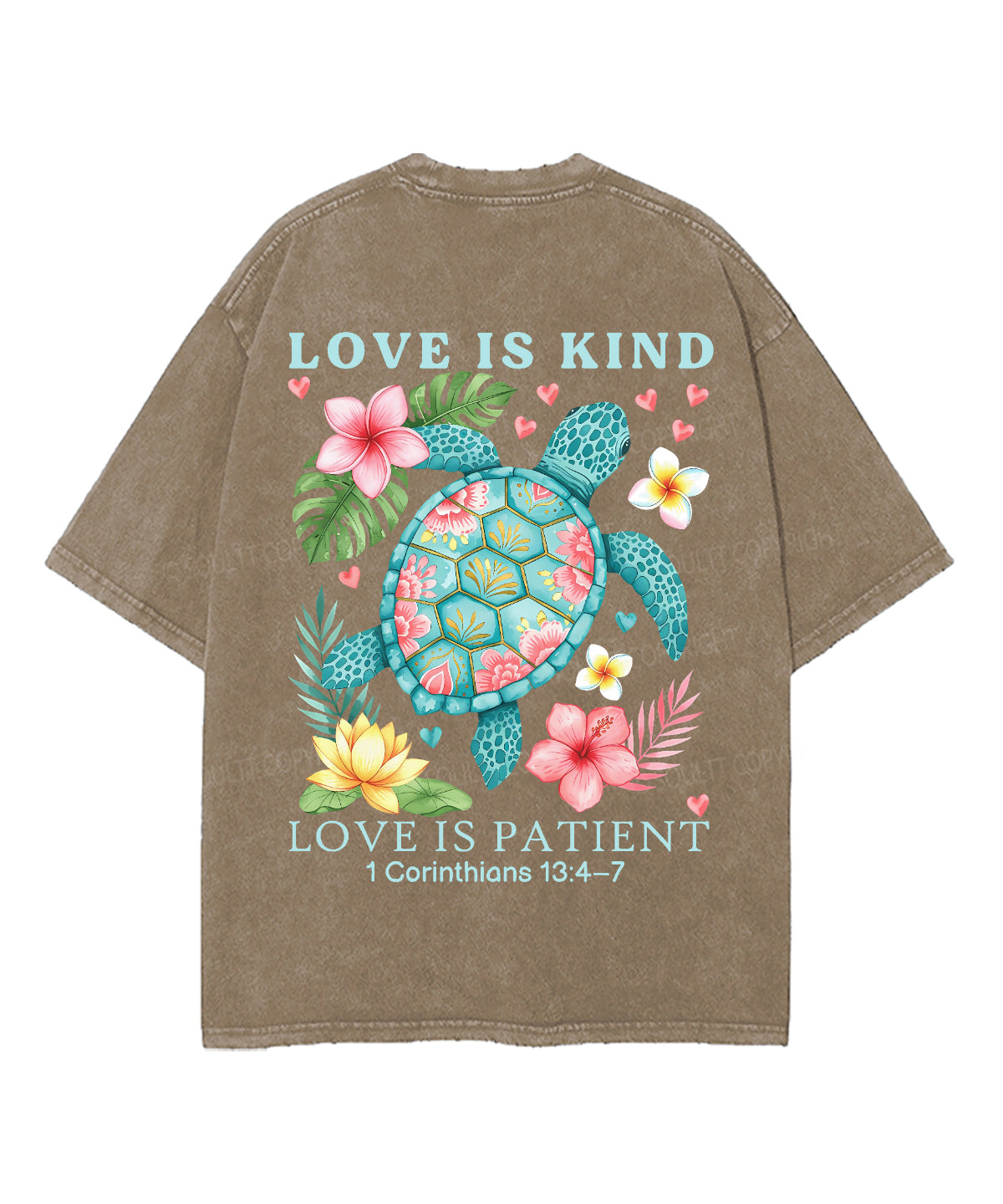 Love Is Kind Double Sided Unisex Washed Christian T-shirt
