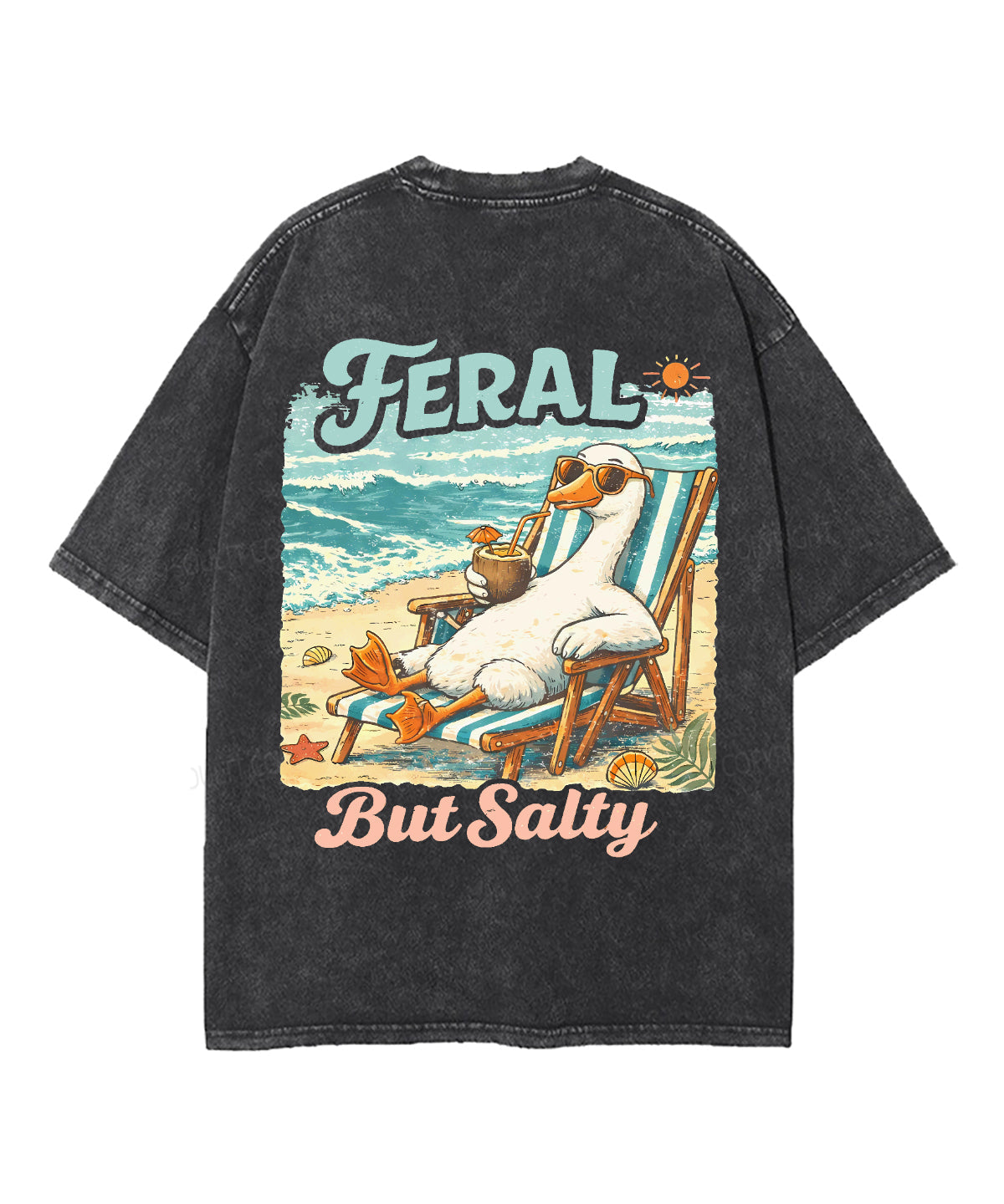 Feral But Salty Double Sided Unisex Washed Christian T-shirt