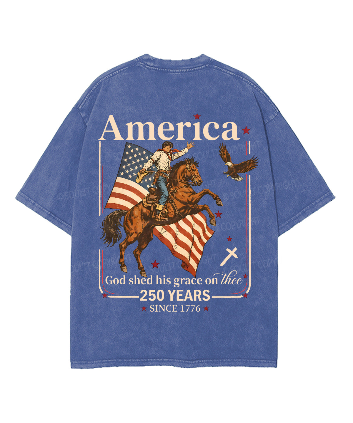 250 Years America Anniversary Double Sided Unisex Washed Christian T-shirt