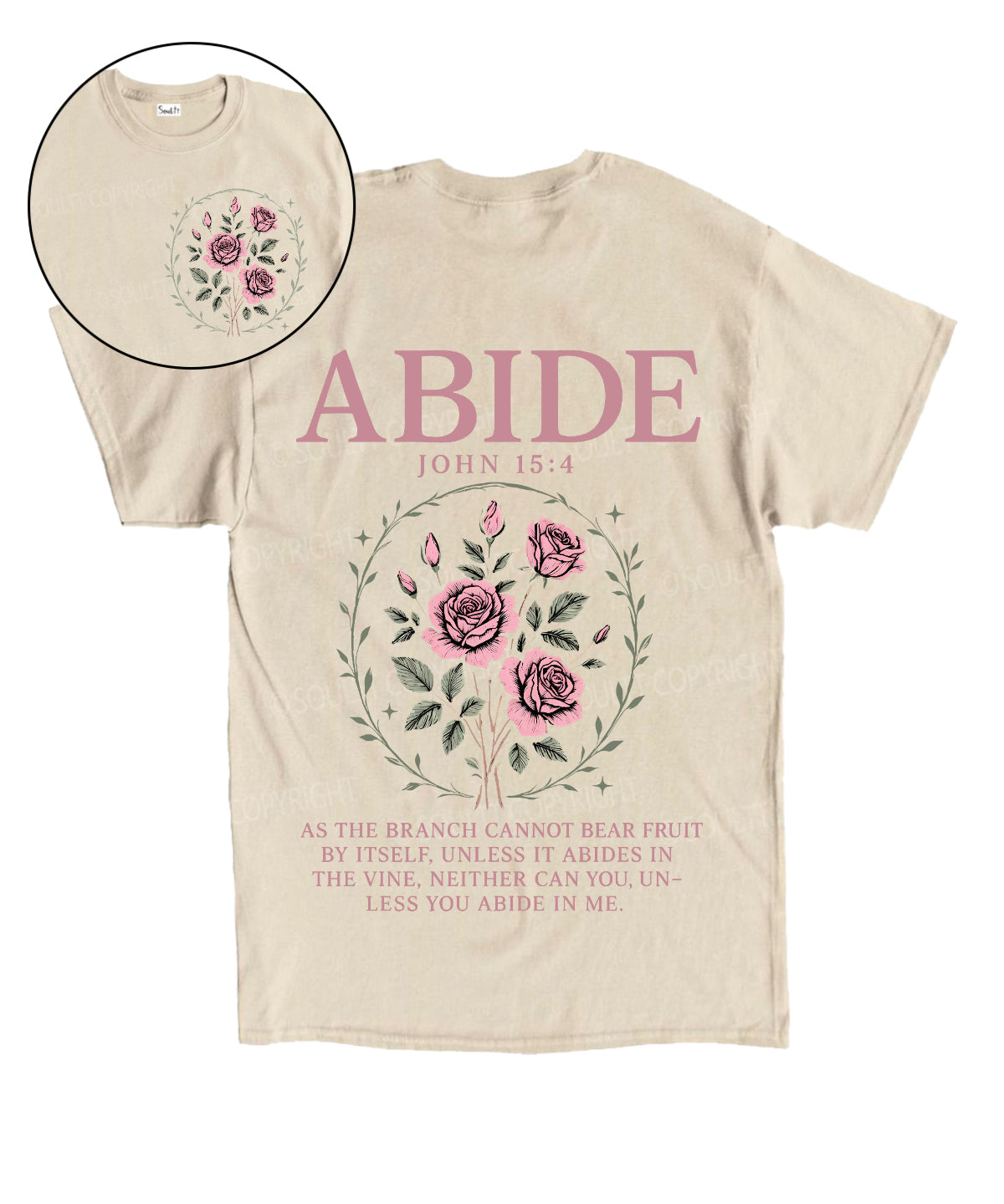 Abide Double Sided Unisex Cotton Christian T-Shirt