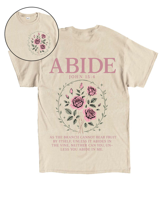 Abide Double Sided Unisex Cotton Christian T-Shirt
