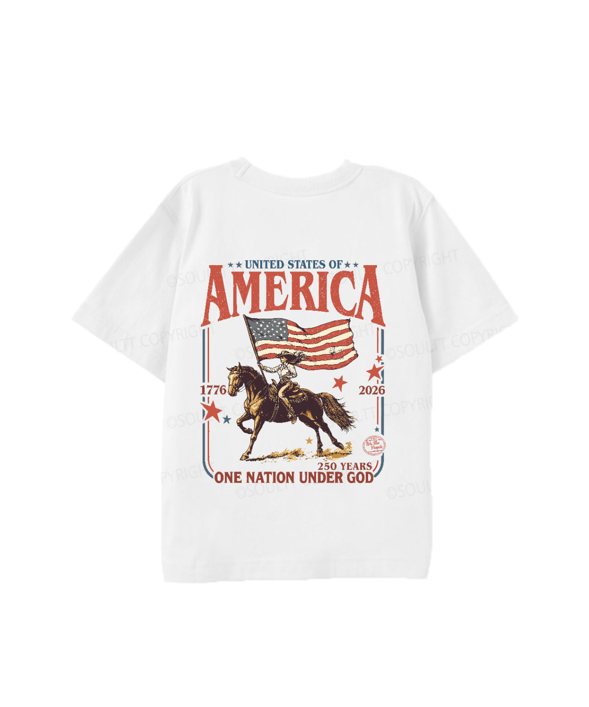 Kids One Nation Under God Double Sided Cotton Christian T-shirt