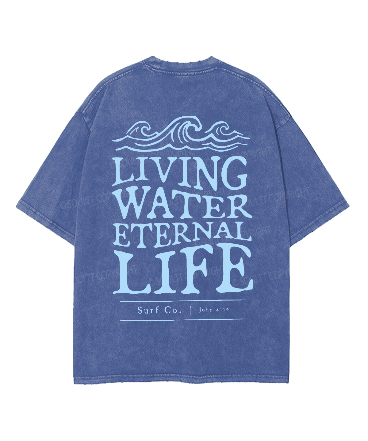 Living Water Eternal Life Double Sided Unisex Washed Christian T-shirt