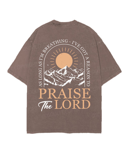 Praise The Lord Double Sided Unisex Christian Washed T-Shirt & Shorts