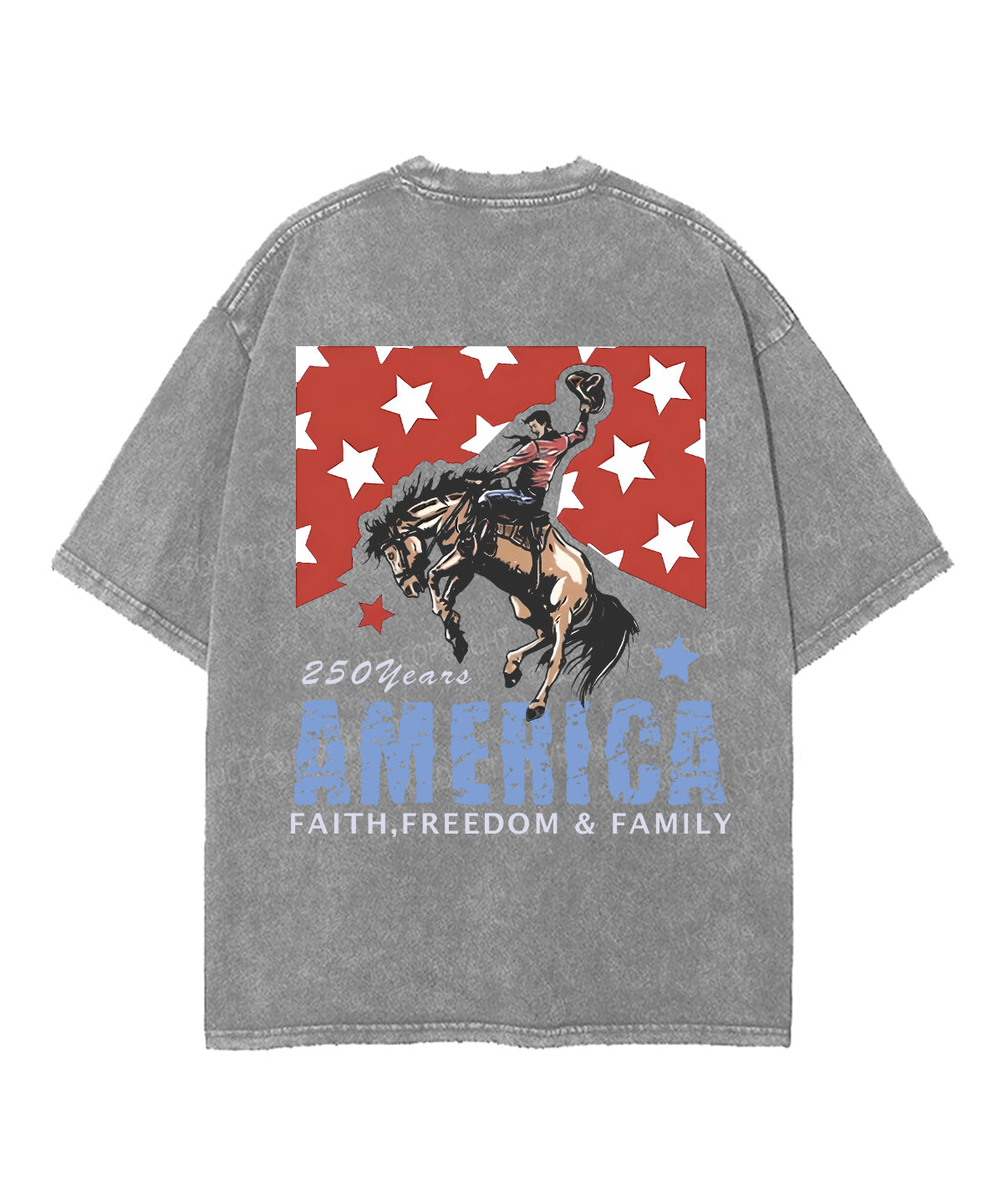 250 Years America Anniversary Double Sided Unisex Washed Christian T-shirt