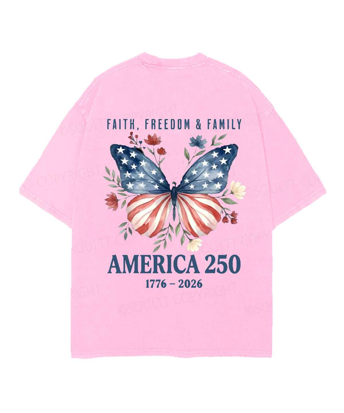 250 Years America Anniversary Double Sided Unisex Christian Washed T-Shirt & Shorts