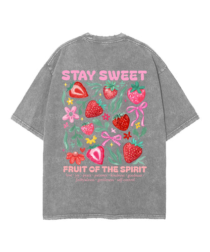Fruit Of The Spirit Double Sided Unisex Washed Christian T-shirt