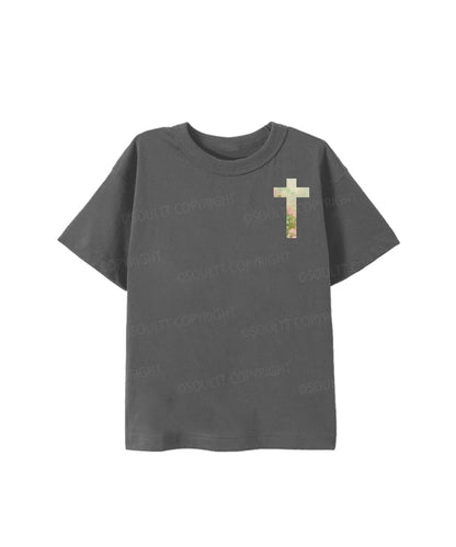 Kids No Lucky Simply Blessed St. Patrick's Day Double Sided Cotton Christian T-shirt