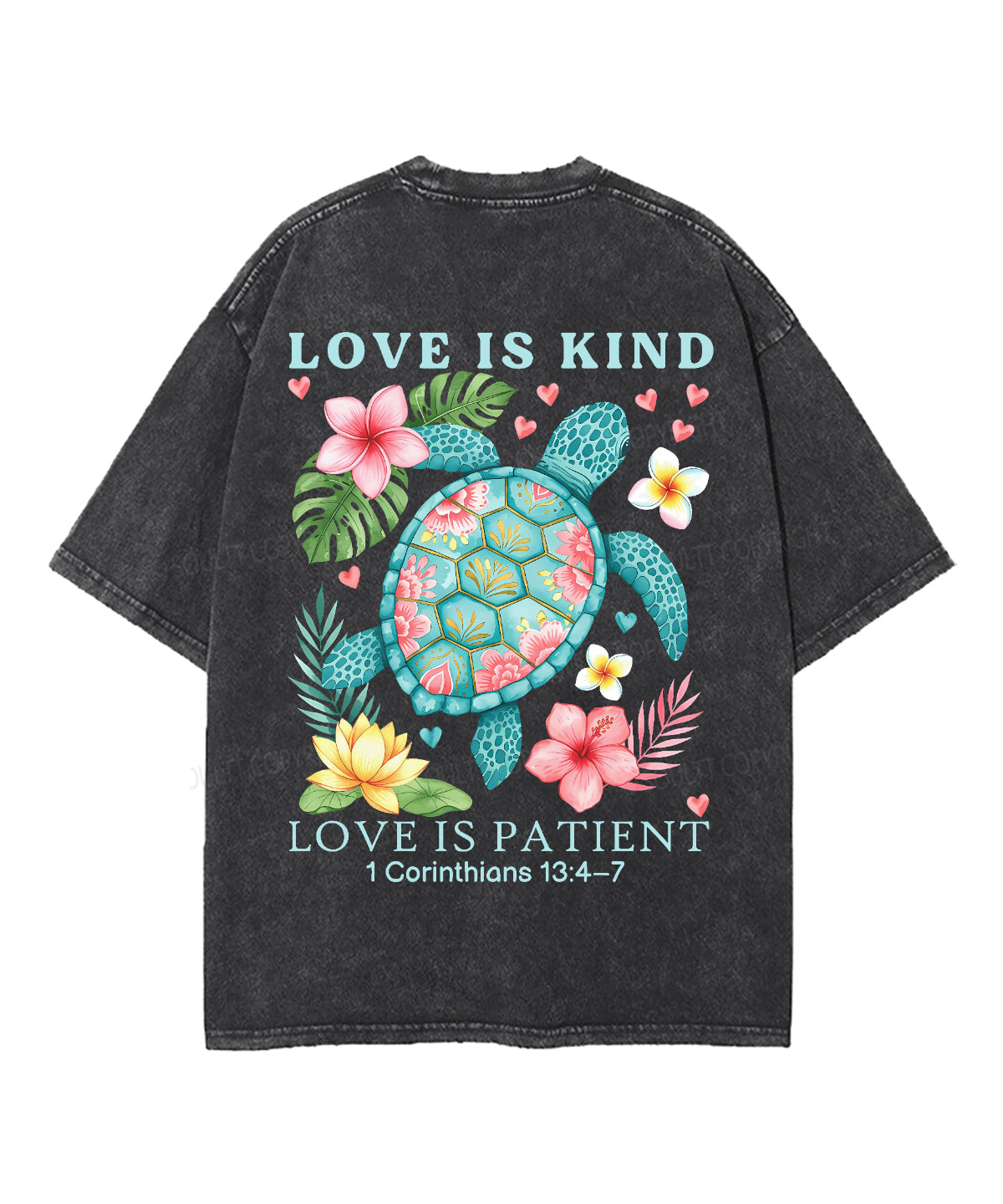 Love Is Kind Double Sided Unisex Washed Christian T-shirt
