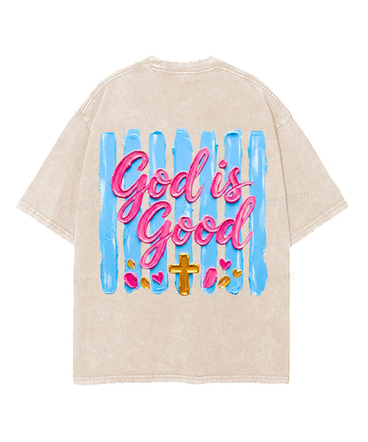 God Is Good Double Sided Unisex Washed Christian T-shirt