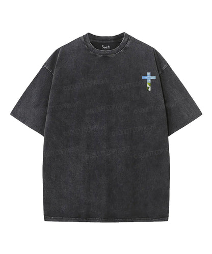 Rooted In Christ Double Sided Unisex Washed Christian T-shirt