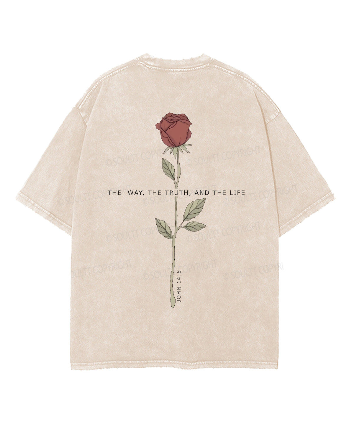 The Way , The Truth, And The Life Double Sided Unisex Washed Christian T-shirt