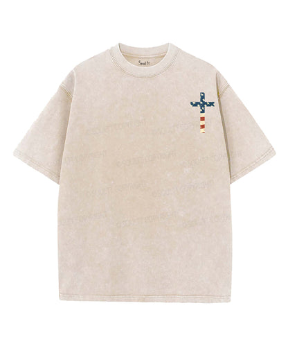 There Is Freedom Double Sided Unisex Washed Christian T-shirt