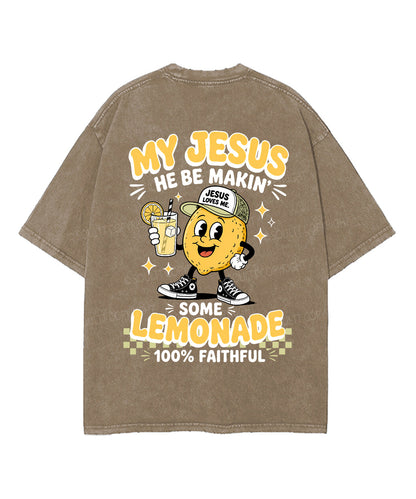 My Jesus Lemonade Double Sided Unisex Washed Christian T-shirt