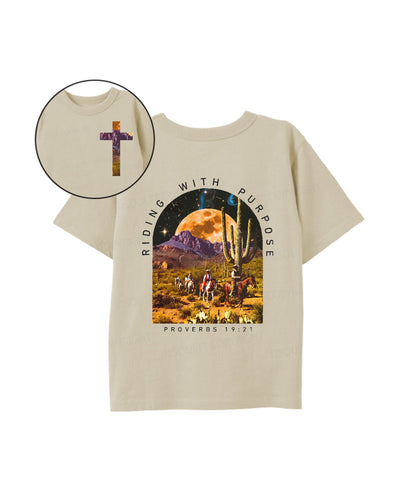 Kids Riding With Purpose Double Sided Cotton Christian T-shirt