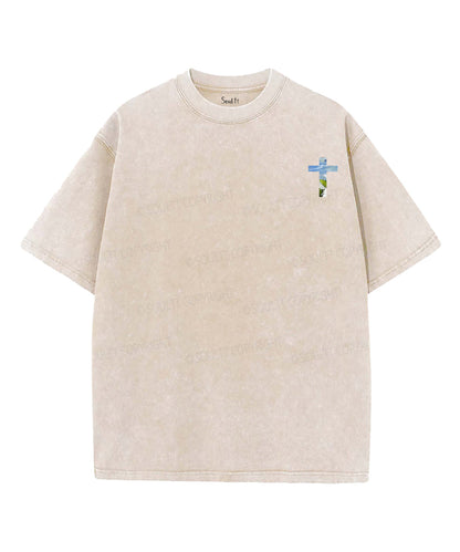 Rooted In Christ Double Sided Unisex Washed Christian T-shirt
