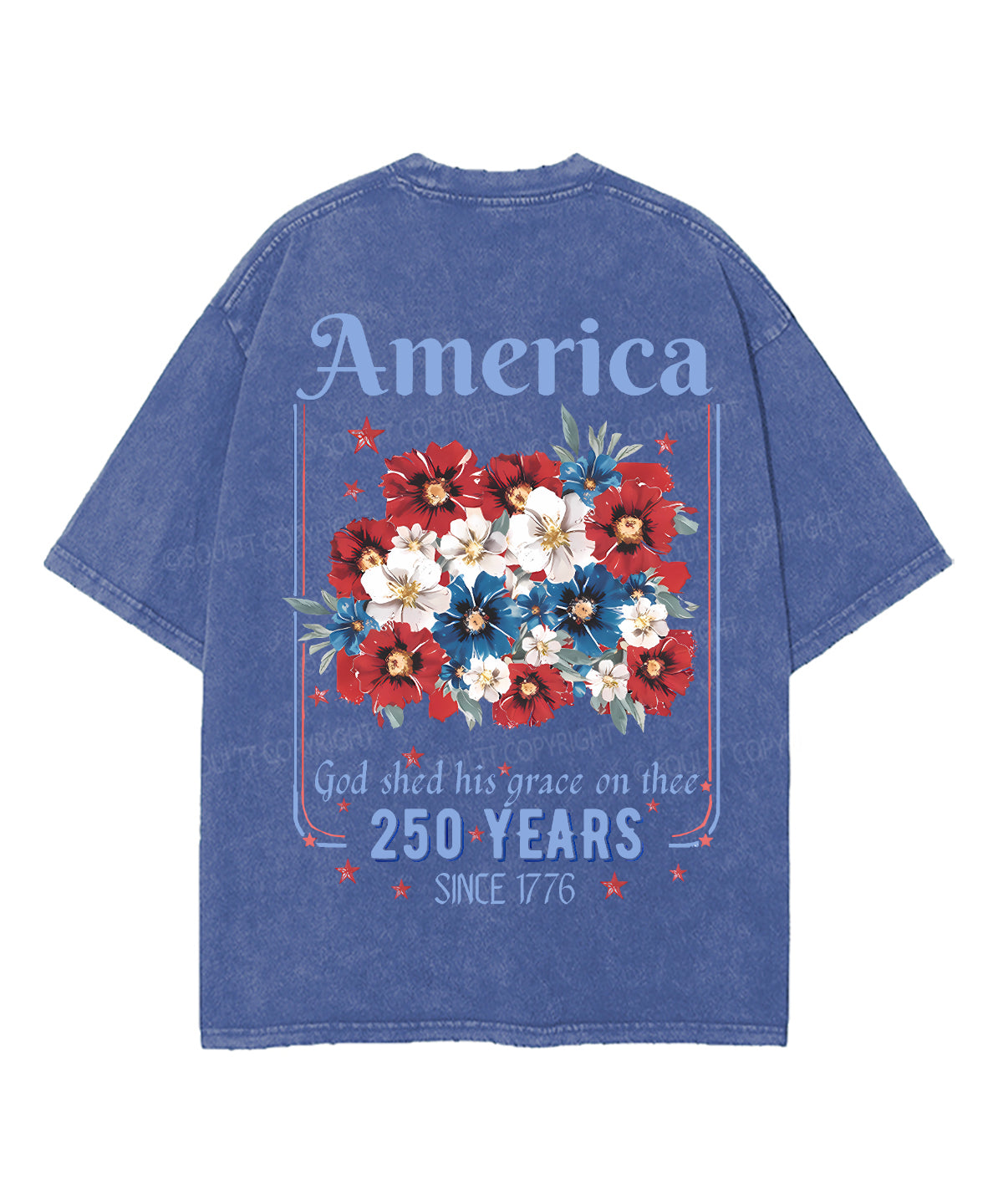 250 Years America Anniversary Double Sided Unisex Washed Christian T-shirt