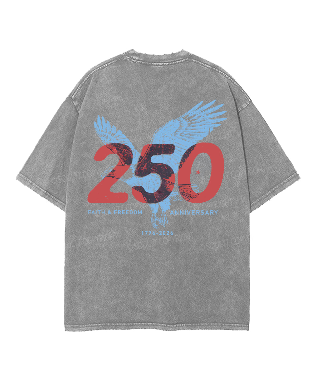 250 Years America Anniversary Double Sided Unisex Washed Christian T-shirt