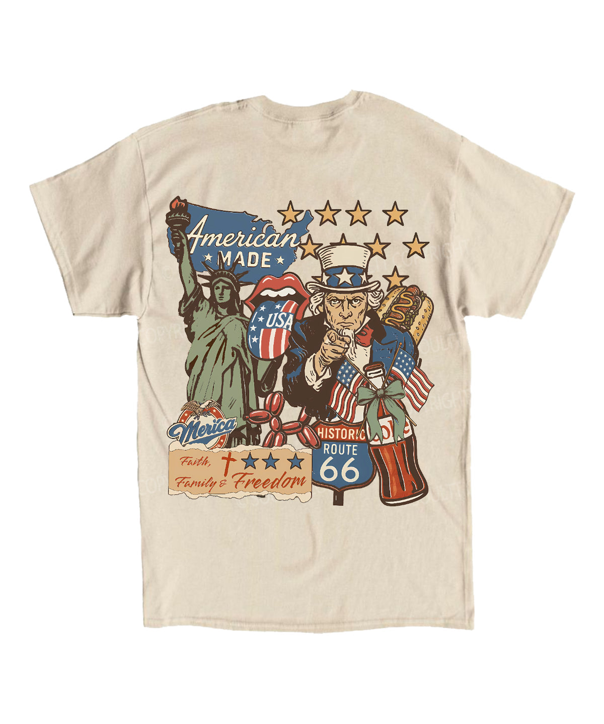 Faith, Family, Freedom Double Sided Unisex Cotton Christian T-Shirt