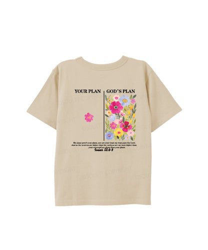 Kids Your Plan ＜ God's Plan Double Sided Cotton Christian T-shirt