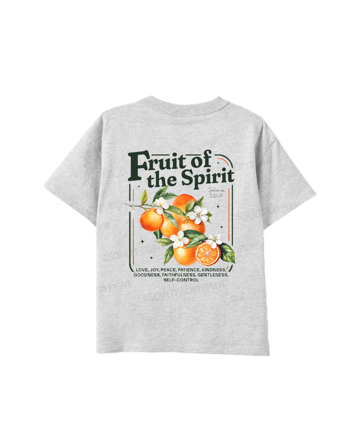 Kids Fruit Of The Spirit Double Sided Cotton Christian T-shirt