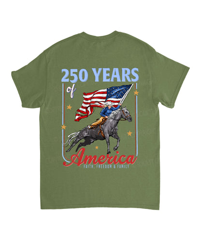 250 Years America Anniversary Double Sided Unisex Cotton Christian T-Shirt