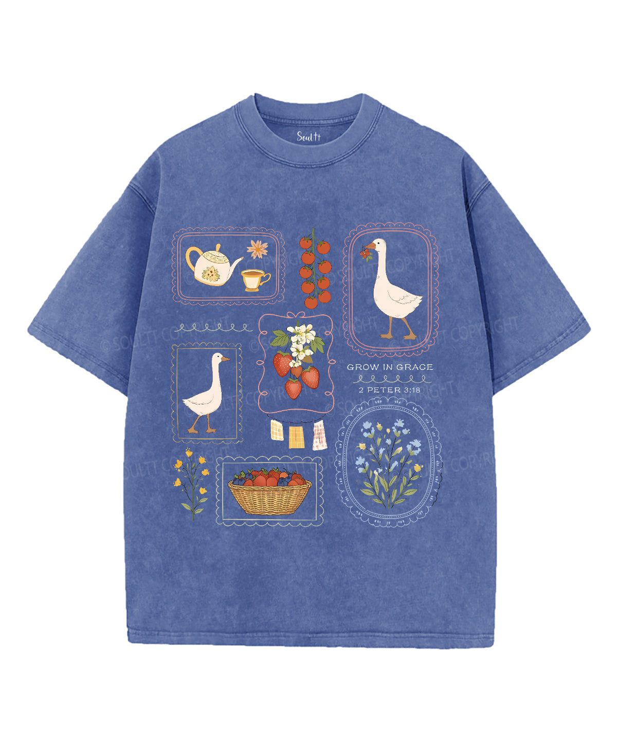 Grow In Grace Unisex Washed Christian T-shirt