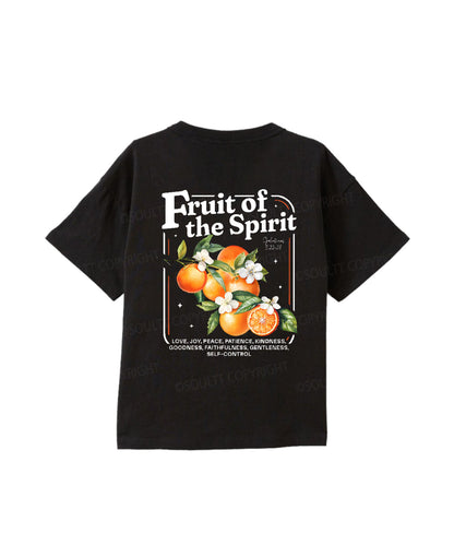 Kids Fruit Of The Spirit Double Sided Cotton Christian T-shirt