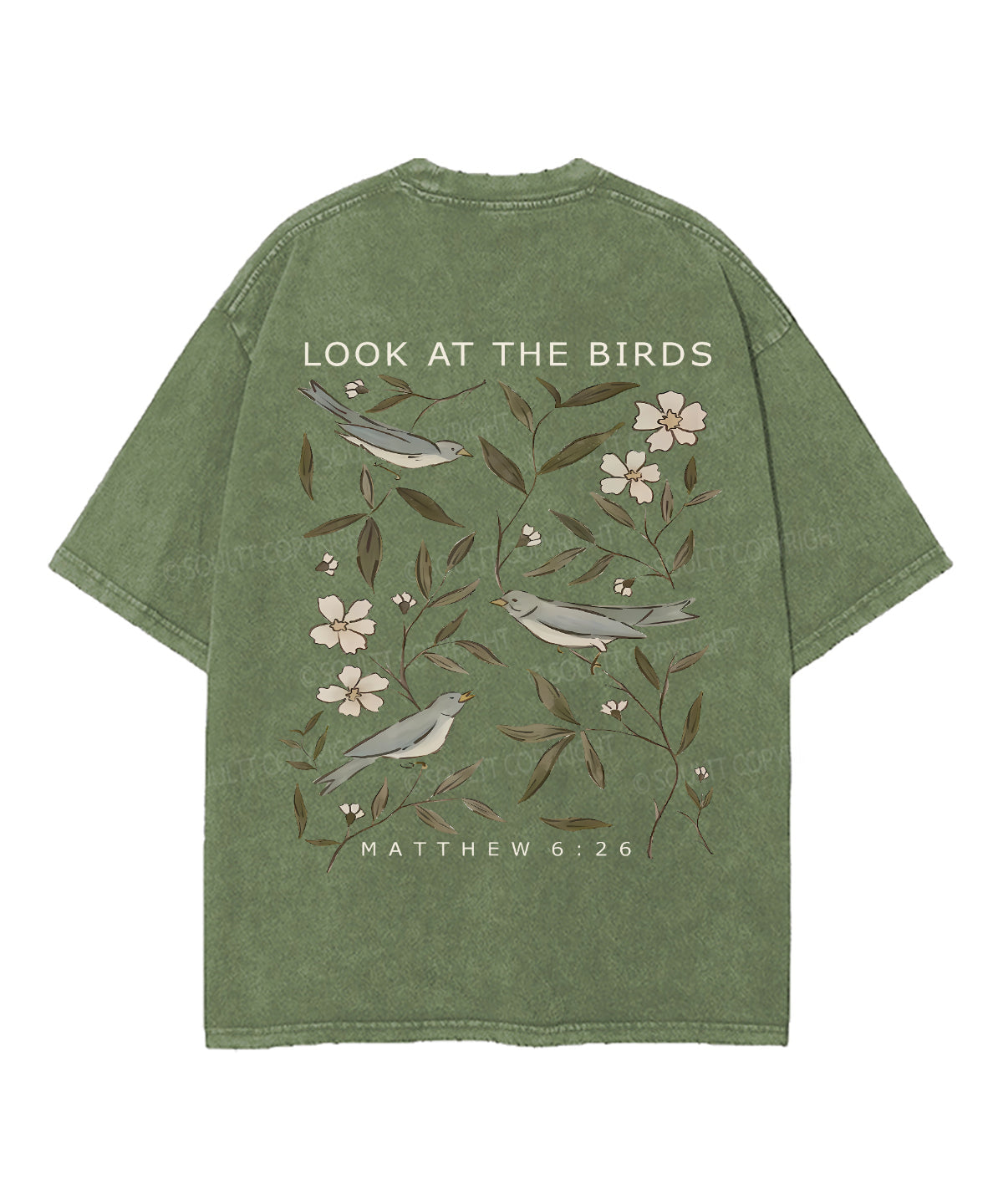 Look At The Birds Double Sided Unisex Washed Christian T-shirt