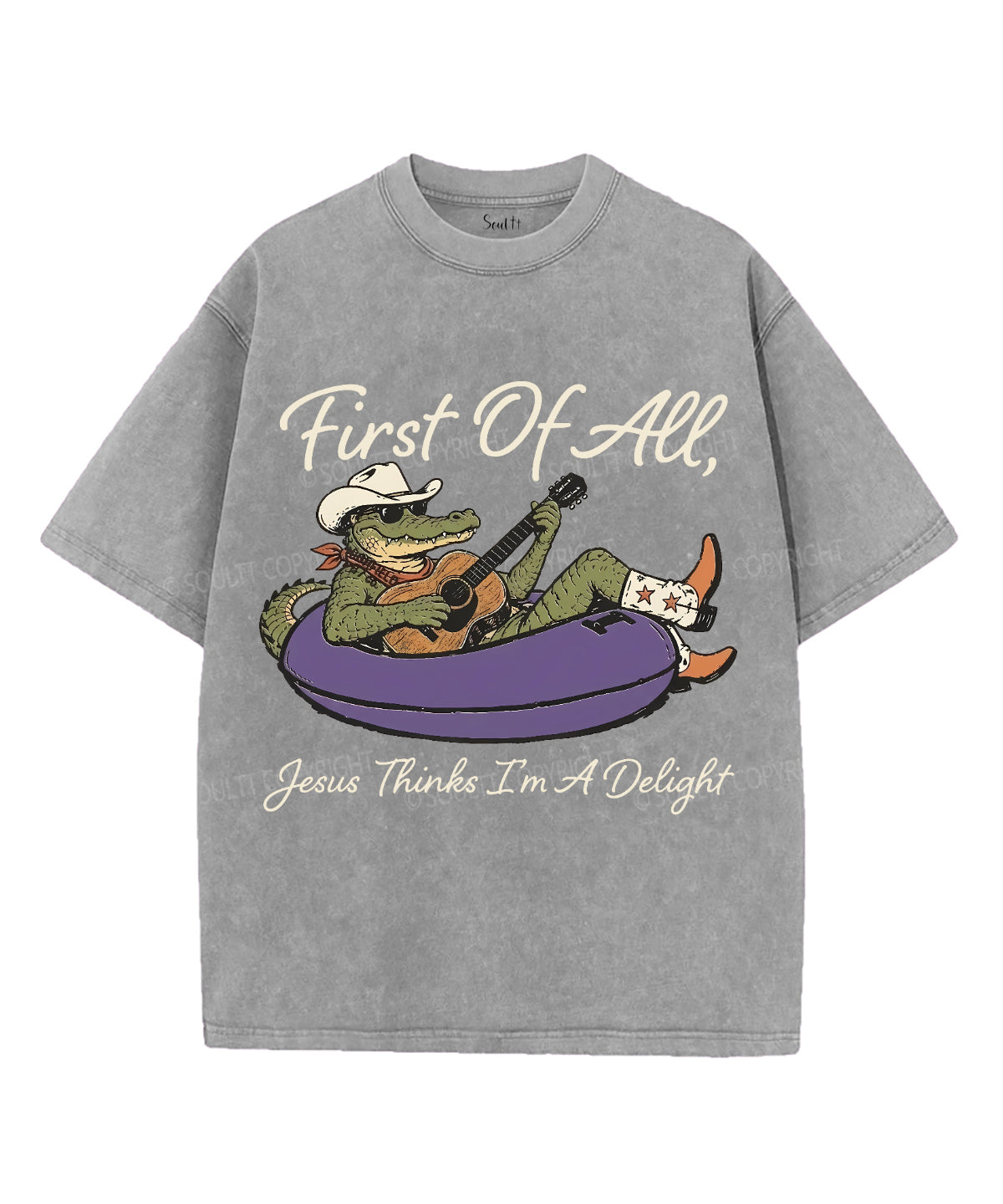 First Of All , Jesus Thinks I'm A Delight Unisex Washed Christian T-shirt