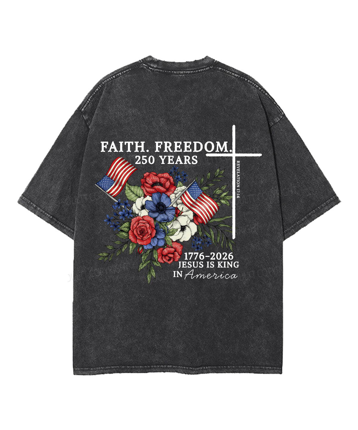 Faith • Freedom Double Sided Unisex Washed Christian T-shirt
