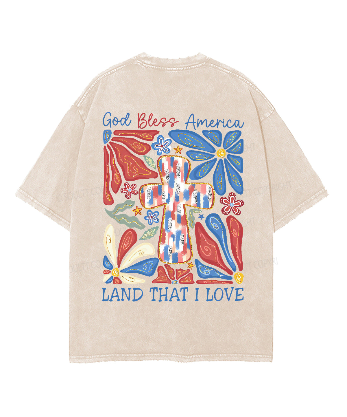 God Bless America Double Sided Unisex Washed Christian T-shirt